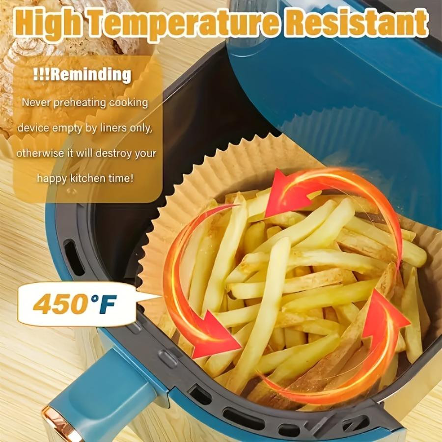 [Oil-Proof | Non-Stick] 55pcs/110pcs Oil-Proof Non-Stick Disposable Paper Pad for Air Fryer | Baking, Frying, Microwaving And Cooking | Easter