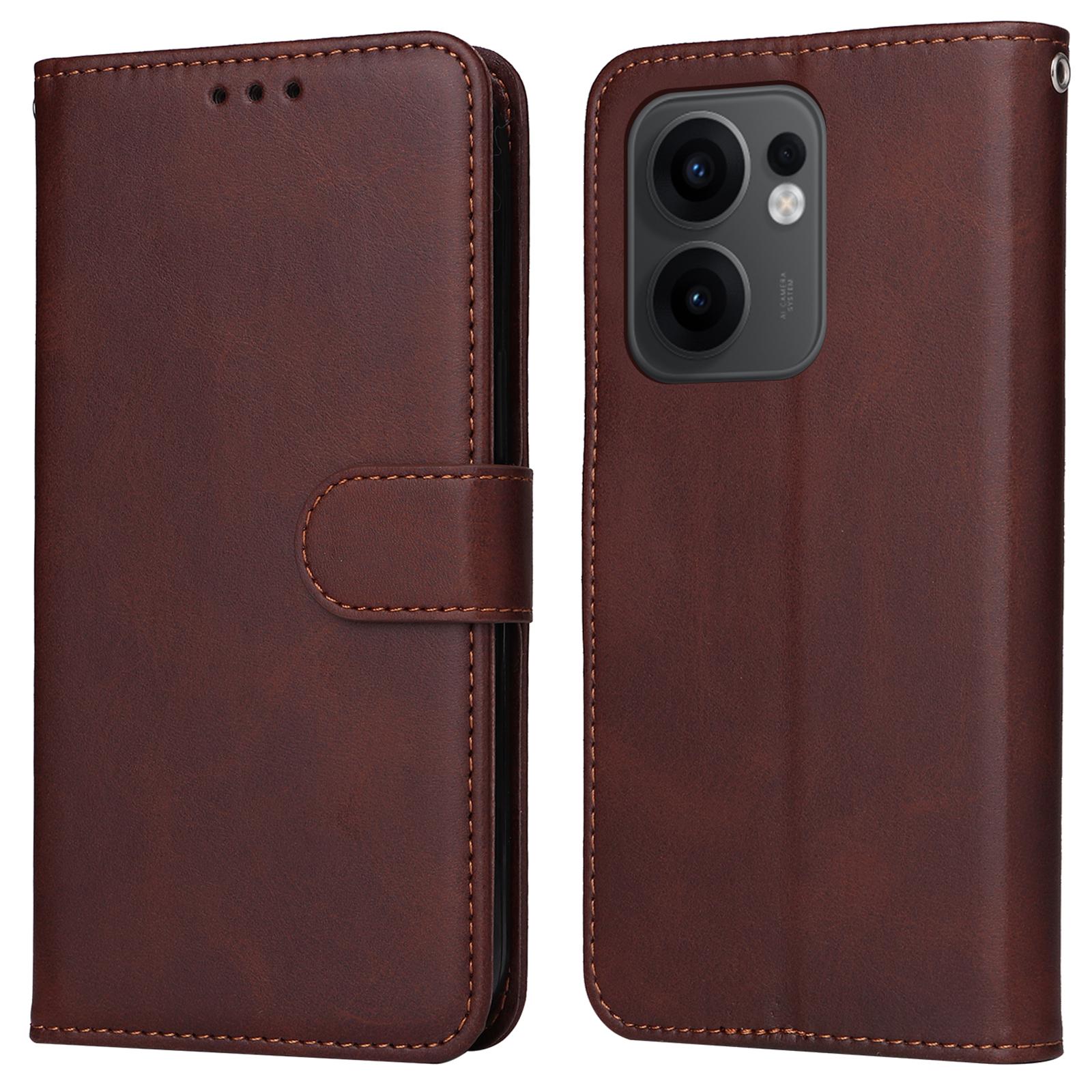 

Для Oppo Reno13 F 5G Чехол-кошелек из ПУ кожи, откидная обложка для телефона Brown