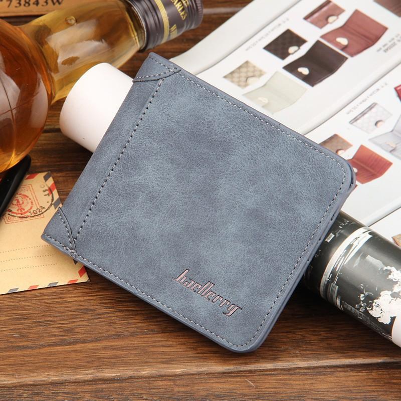 Men s Short Wallet European American Retro Minimalist Two Fold Multi Slot Horizontal 10X2X12