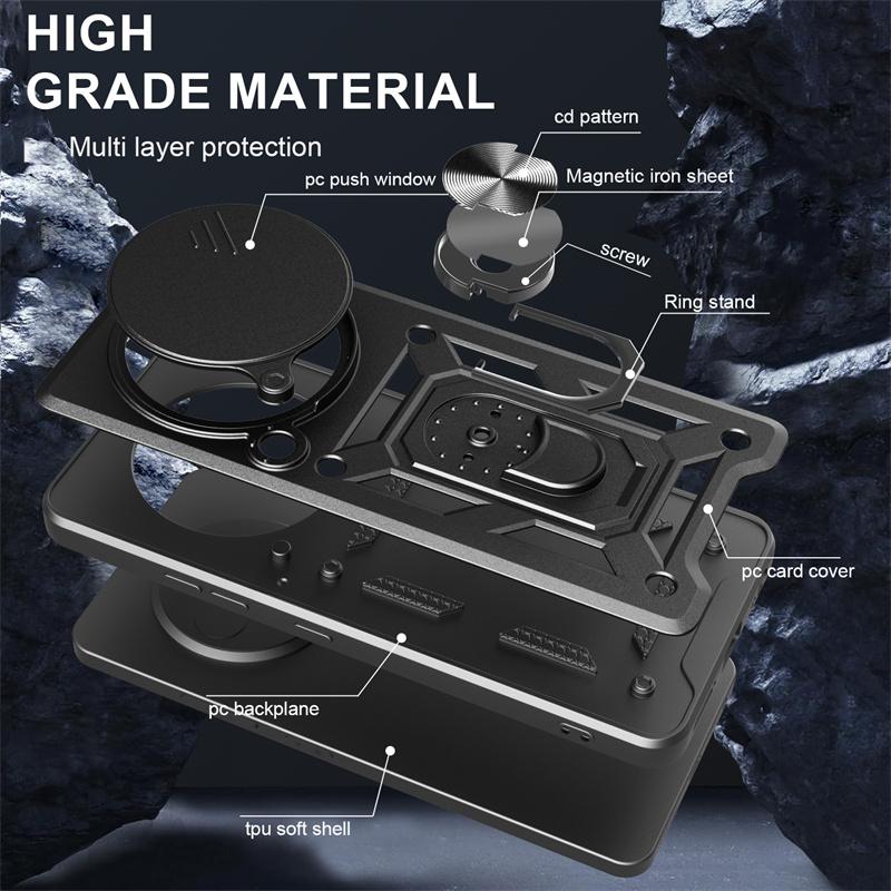Armor Shockproof Back Cover for Xiaomi 15 Ultra 14 15 14T Pro 15Ultra Mi14T Car Magnetic Ring Stand Holder Cover Coque Fundas