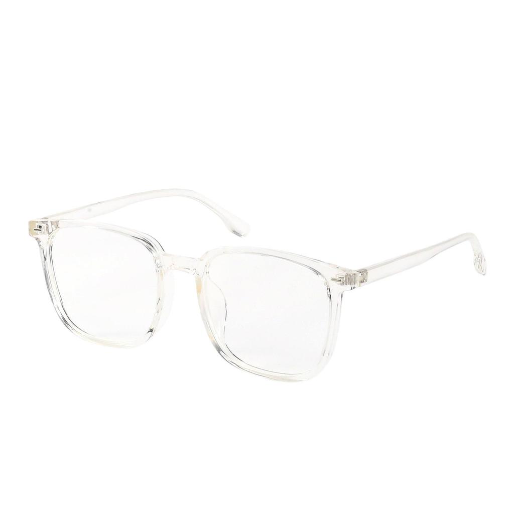 Unisex Black Frame Anti-Blue Light Glasses with Slimming Flat Lenses