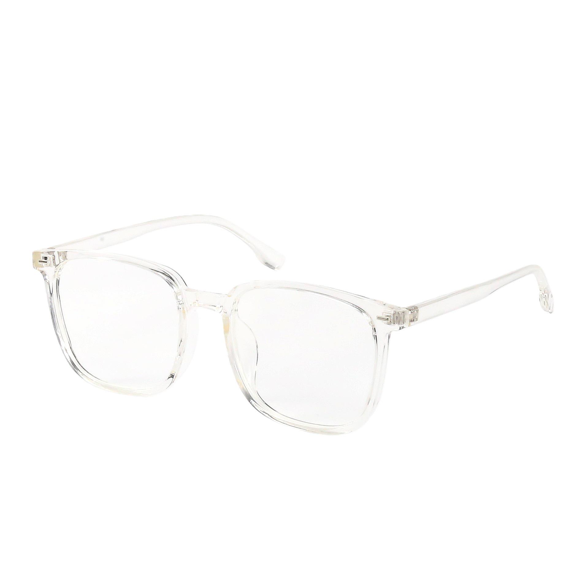 

Unisex Black Frame Anti-Blue Light Glasses with Slimming Flat Lenses
