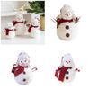 Cartoon Scarf and Hat Snowman Figurine Plush Toy Cartoon Festival Snowman Stuffed Dolls Winter Christmas Desktop Decors