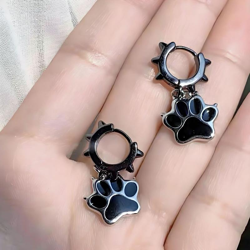 Goth Jewelry Beads Rivets Drop Earrings Grunge Rock Accessories Punk Earrings Women Cool Korean  Earrings