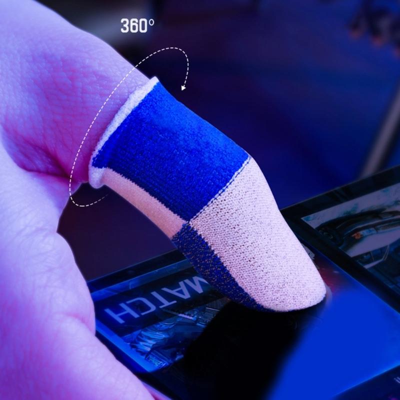 1 Pair Finger Sleeves Thumb Fingertip Covers Anti Slip Luminous Finger Gloves for Mobile Games Sweatproof Thumb Sleeve