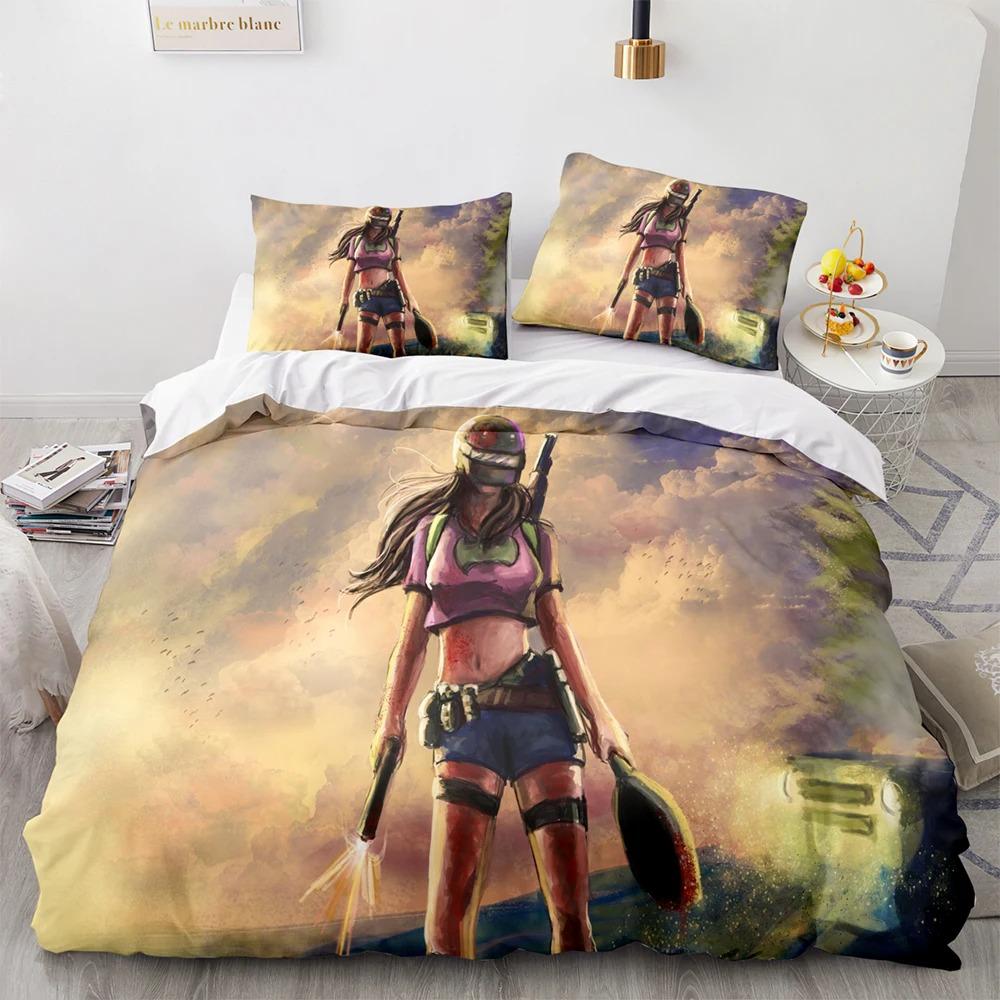 Comforter Pubg Bedding Set Single Twin Full Queen King Size Game Pubg Bed Set Aldult Kid Bedroom S 3D Print Men Women 034