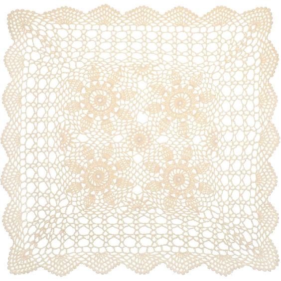 Handmade Crochet Lace Table Runner, 20 Inch Beige Vintage Cotton Doilies Dresser Scarves for bedrooms, Cotton Handmade Crochet Lace Table Runner for