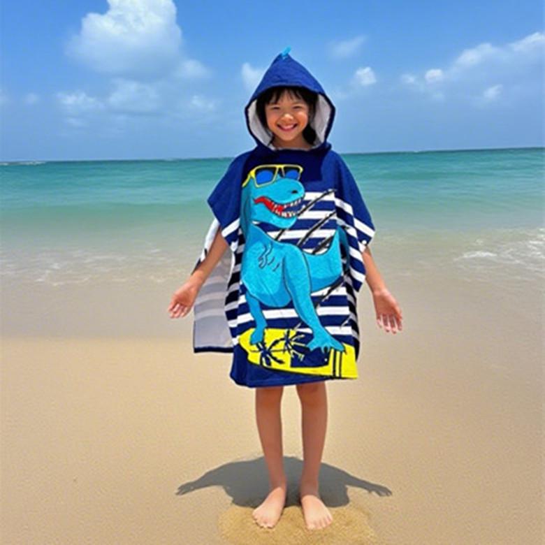 Children's Hooded Bath Towel: Antibacterial, Quick-Drying, Wearable Cloak for Bath or Beach.