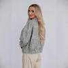 European-American Versatile Loose Washed Print Denim Jacket for Women