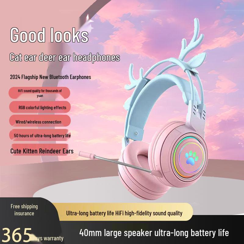 Casque Gaming Bluetooth sans fil avec arceau pour Mobile et PC E-sports