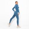 European and American seamless yoga suit women's crescent moon tight elastic long-sleeved running fitness suit women