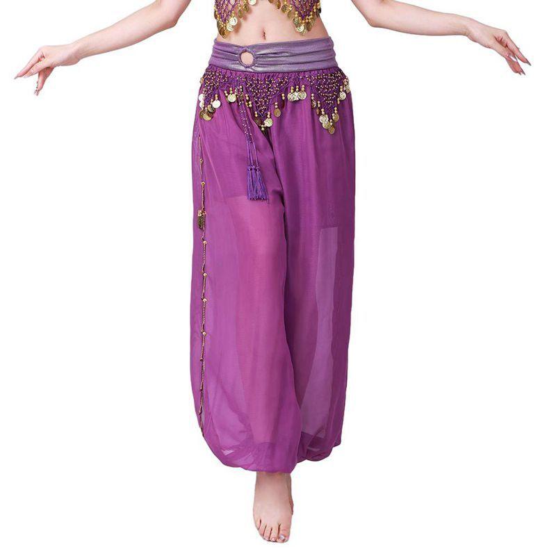 

Женские брюки для танца живота, свободные сетчатые танцевальные костюмы с пайетками