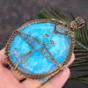 Aqua Solar Druzy Handmade Copper Wire Wrap Jewelry Pendant 4.33 Z7f89