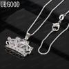 925 Sterling Silver Exquisite and Charming Crown Pendant Necklace With AAA Zircon - Stylish Evening Jewelry