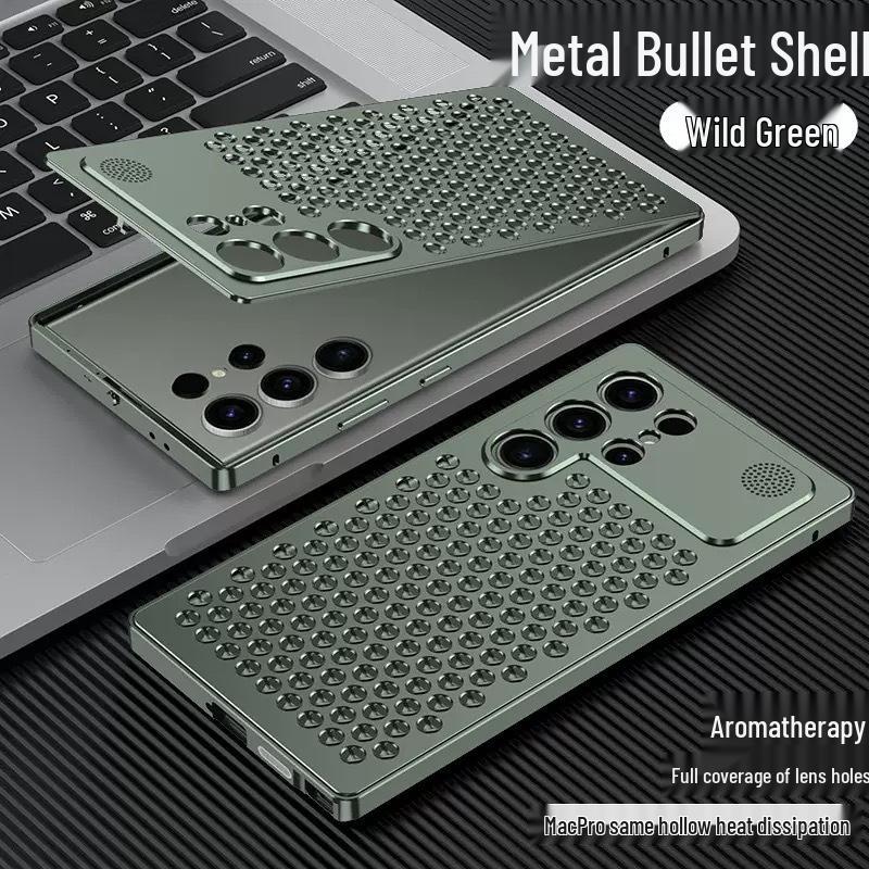 Metal Heat Dissipation Aromatherapy Phone Case for Samsung S26 Ultra/S25U - Anti-Drop Full Coverage with Buckle.