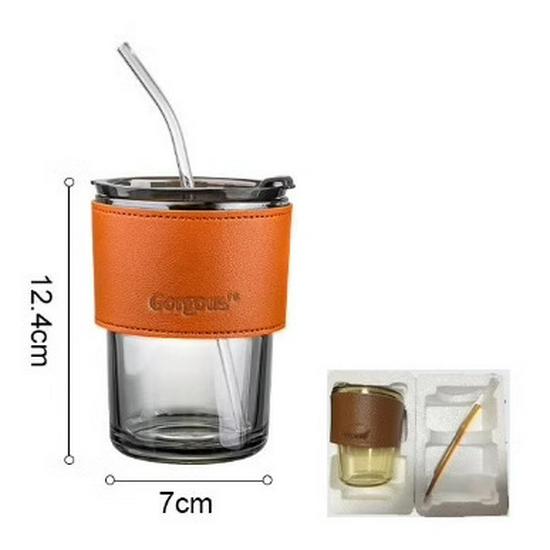 

Бамбуковый стакан с соломинкой: Универсальный стакан для напитков для кофе, сока или воды 400ml