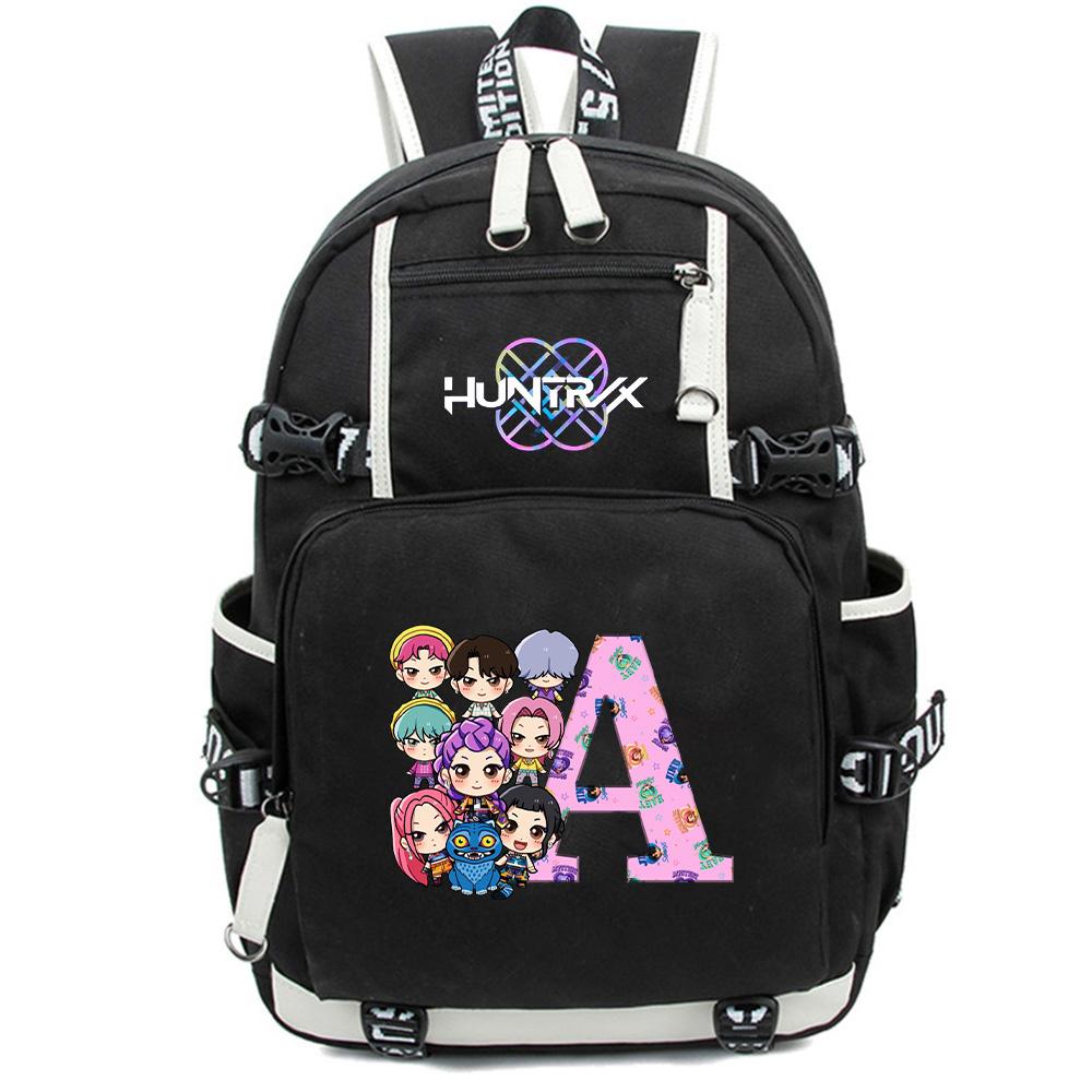 26 English Letter K-Pop Demon Hunters Backpack Large Capacity Bookbag Laptop Unisex Student Boy Girl School Bag Large Capacity Travel Outdoor Bag Gift