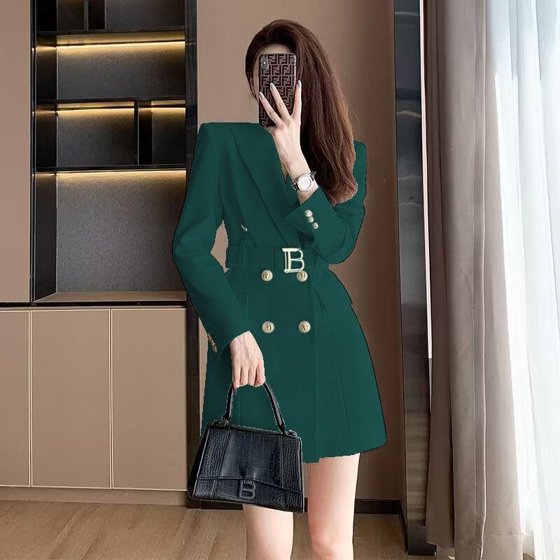 Traje cruzado elegante de estilo francés para mujer para primavera y otoño