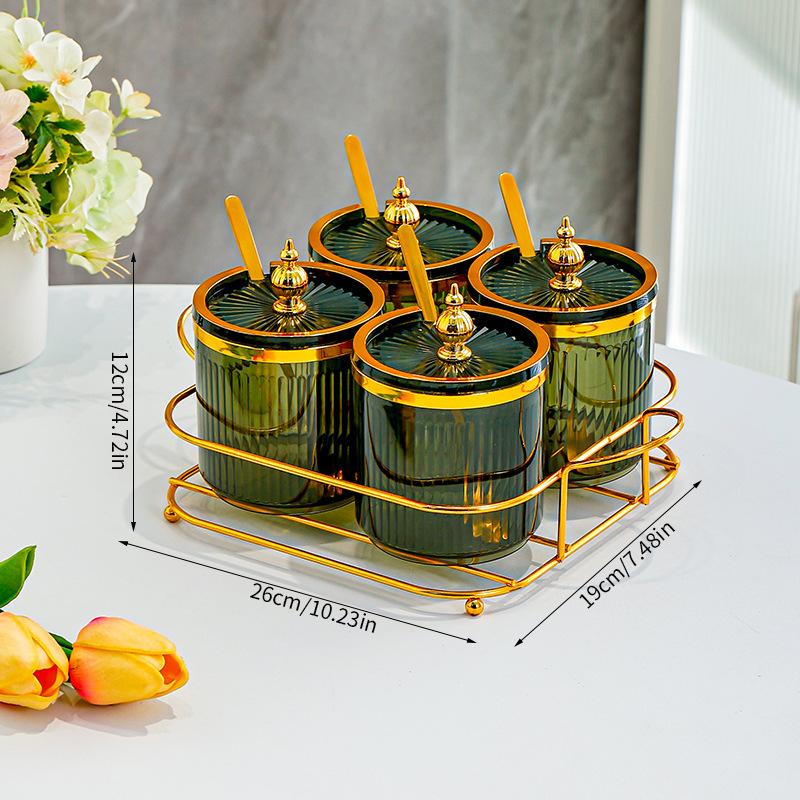 High-value Seasoning Bottle and Jar Household Kitchen Sugar Salt Jar Moisture-proof Seasoning Jar with Spoon Special Spice Box for Chili Oil