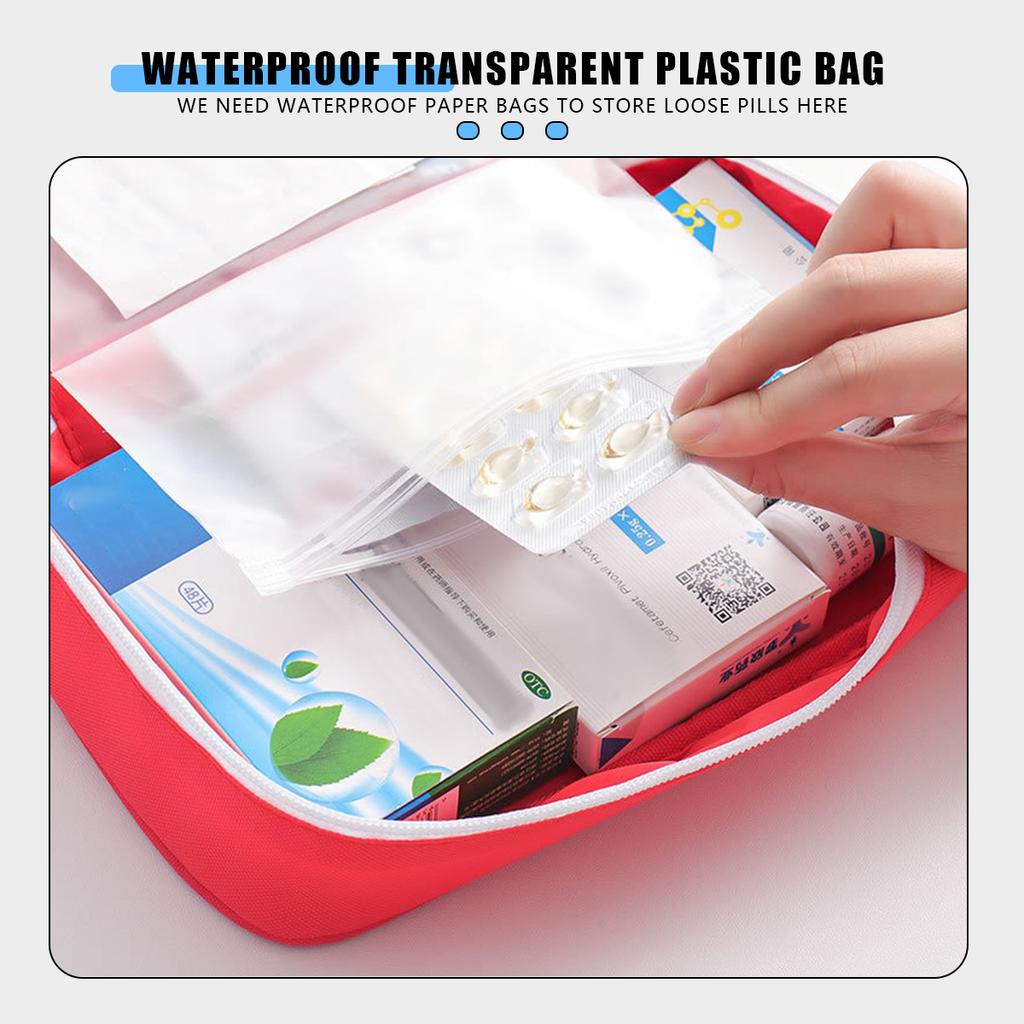 1pc Red First Aid Kit Emergency Survival Bag Handbag Trauma Bag Compact Rescue Tote Bag Portable Medicine Storage Bag