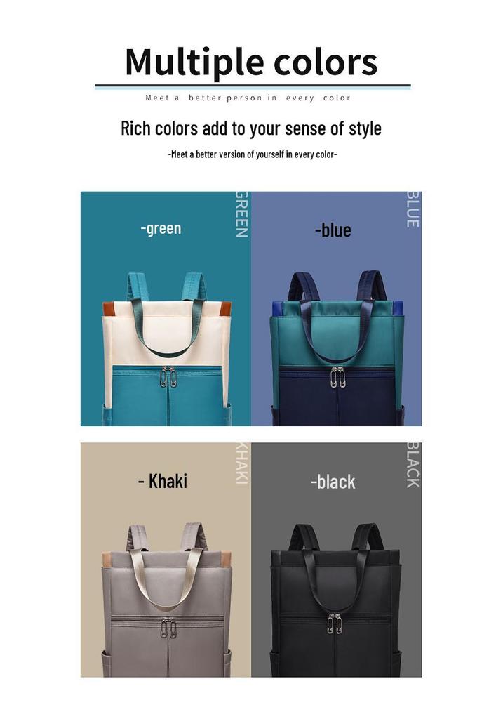 Stylish Color Block Women's Backpack - 2026 Large Capacity, Lightweight, Anti-theft, Double Shoulder, Perfect for Commuting, Travel, and School.
