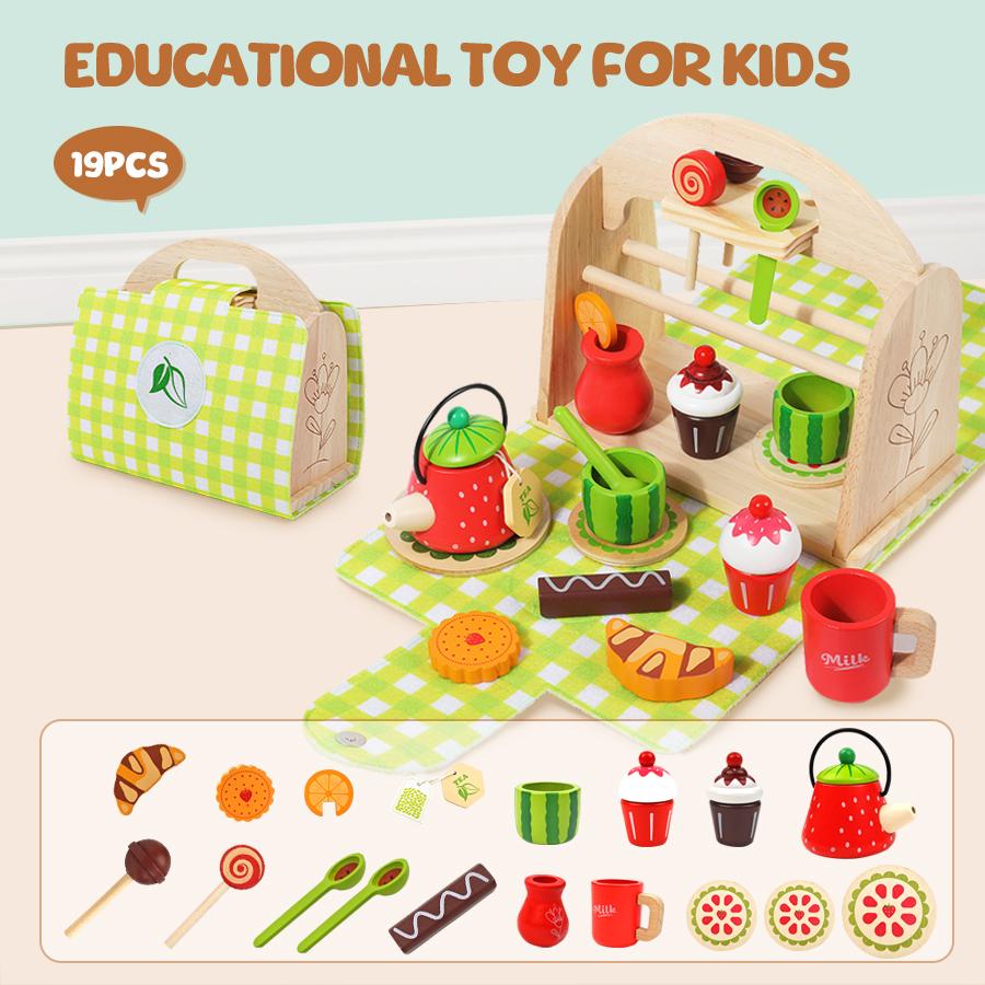 

Wooden Educational Toy Ice Cream Pet Hospital Afternoon Tea Portable Set Bag Pretend Play Series Three Options Available