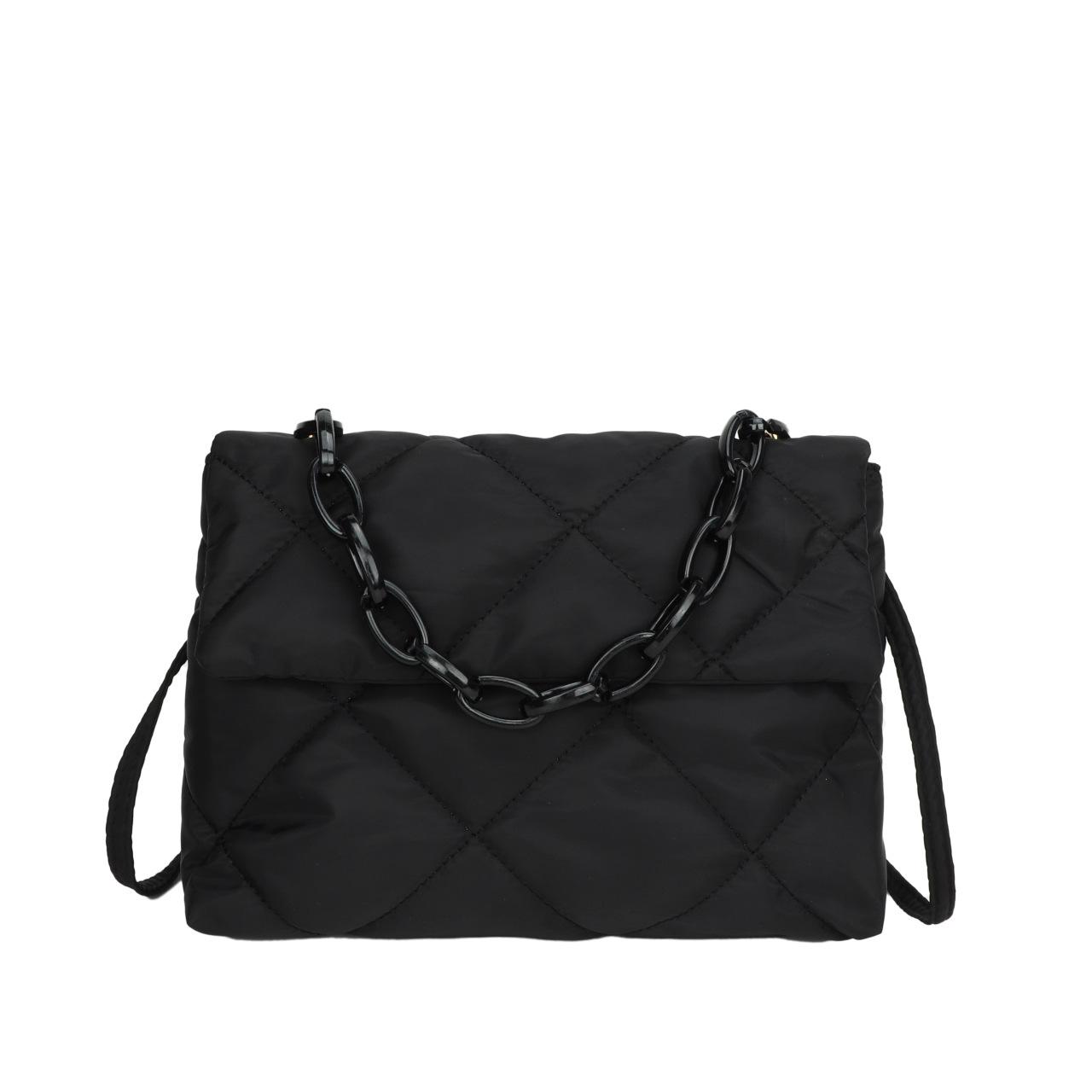 high-end shoulder bag women s new foreign style versatile trendy fashion women s bag diamond messenger bag чёрный
