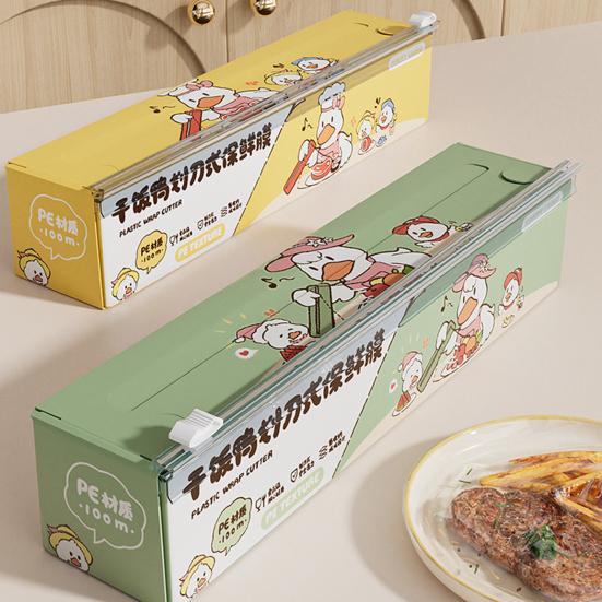 Plastik Streç Film Dispenseri Saran Wrap Dahili Kesici Manyetik Buzdolabı Montajı Mutfak Streç Film Kesici Yırtılmayan Kolay Kesim Gıda Sarma Düzenleyici