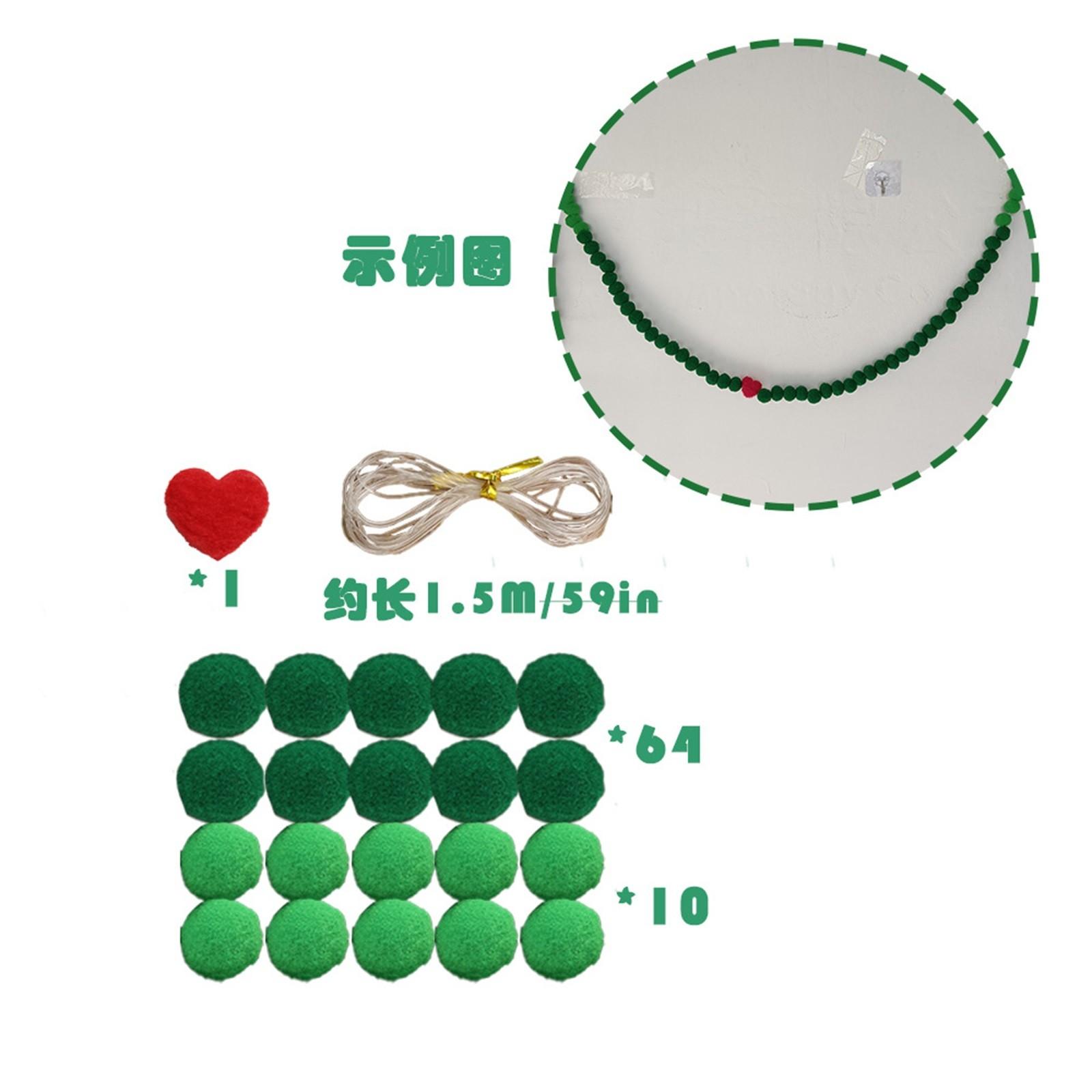 

Рождественская гирлянда из помпонов, рождественские украшения для елки, декор для дома, милый подвесной шар, красный, белый, зеленый, бисер, орнамент, баннер One Size