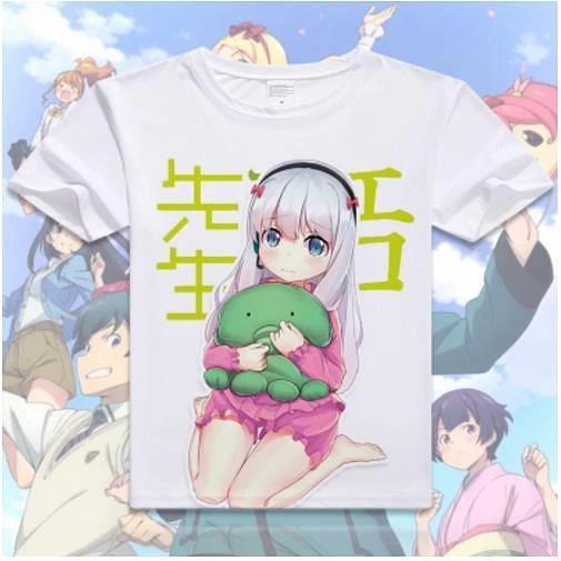 

Cosplay Eromanga Sensei Anime Manga T-Shirt Costumes White Polyester New S