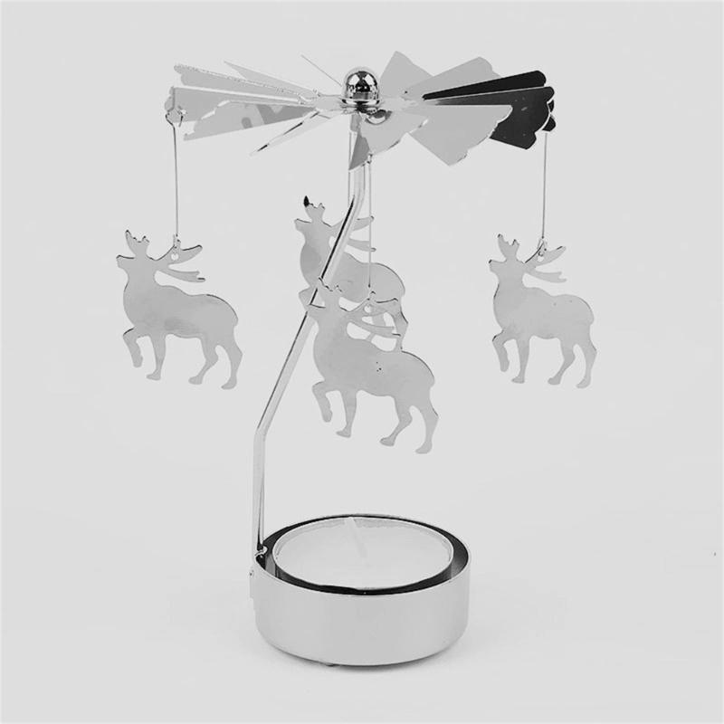 Metal Creative Candle Holder Rotating Candlestick Gift for Women Wife Children