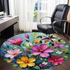 1 Stück Blumiges Bouquet Büro Runder Teppich, Indoor-Matte Geeignet Für Büro, Unter Bürostühlen Schlafzimmer Wohnzimmer Heimdekoration, Raumdeko D154