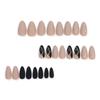 Rose Gold Almond Nail Art Stickers - Solid Color Fake Nails