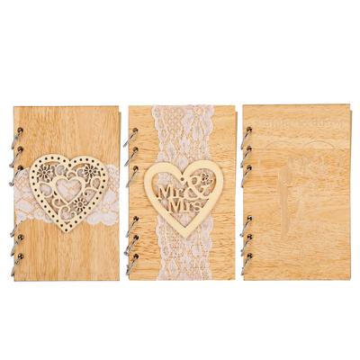Wooden Guest Book Memorable Signature Message Notebooks Gift For Wedding Party