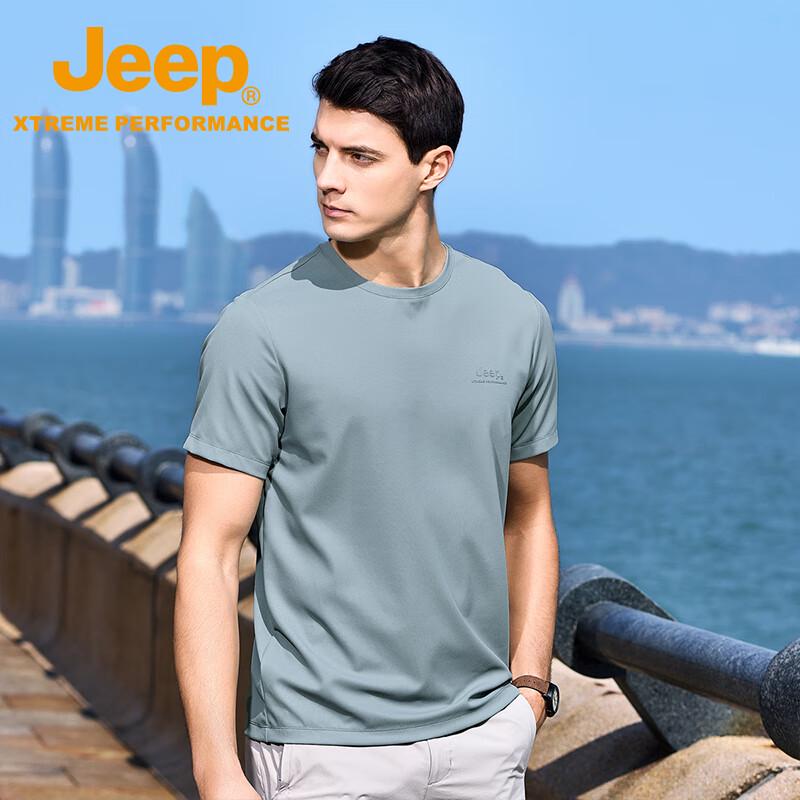 JEEP Men s Quick-Dry Crew Neck Short Sleeve Sports T-Shirt L