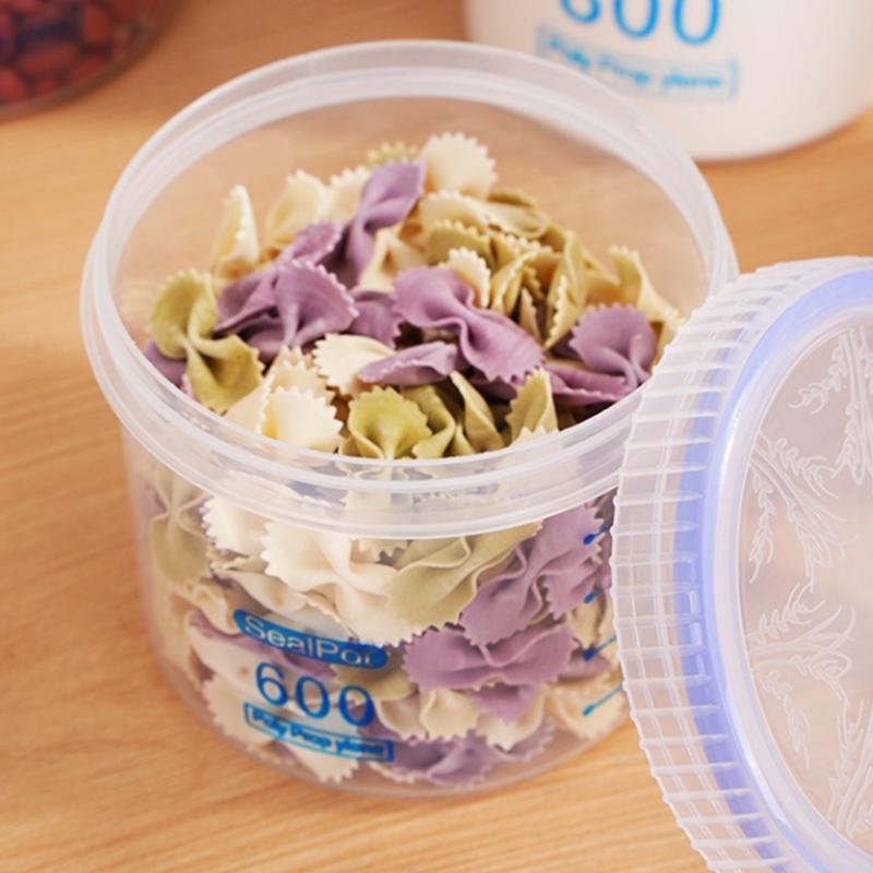 1 caja de almacenamiento sellada, transparente, para cocina, organizador de alimentos y granos, de plástico, de gran capacidad, a prueba de humedad.