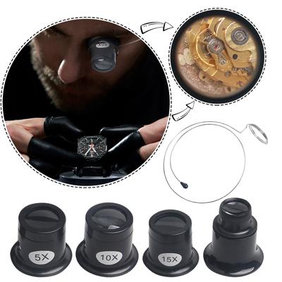 Handheld Magnifying Glass Lens 5/10/15/20x Eye Clip Magnifying Glass