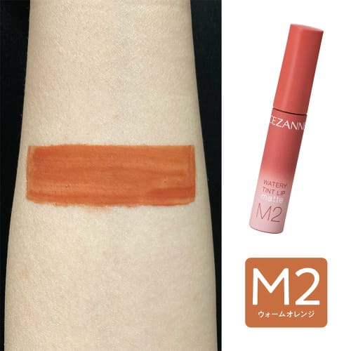 Cezanne Watery Tint Lip Matte M2 Warm Orange 4.0g Tint Formula Matte Lip
