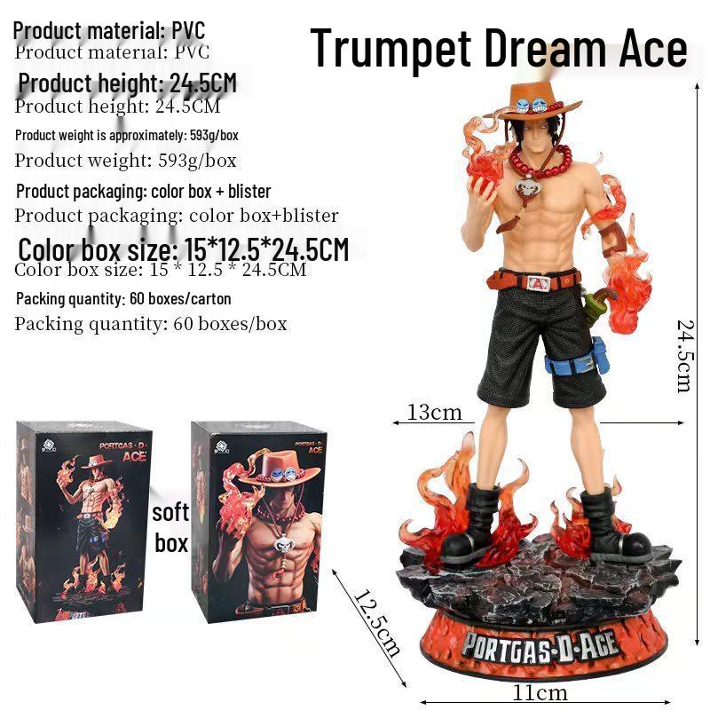 One Piece GK Огненный Эйс Трехлетняя Аниме Фигурка Украшение