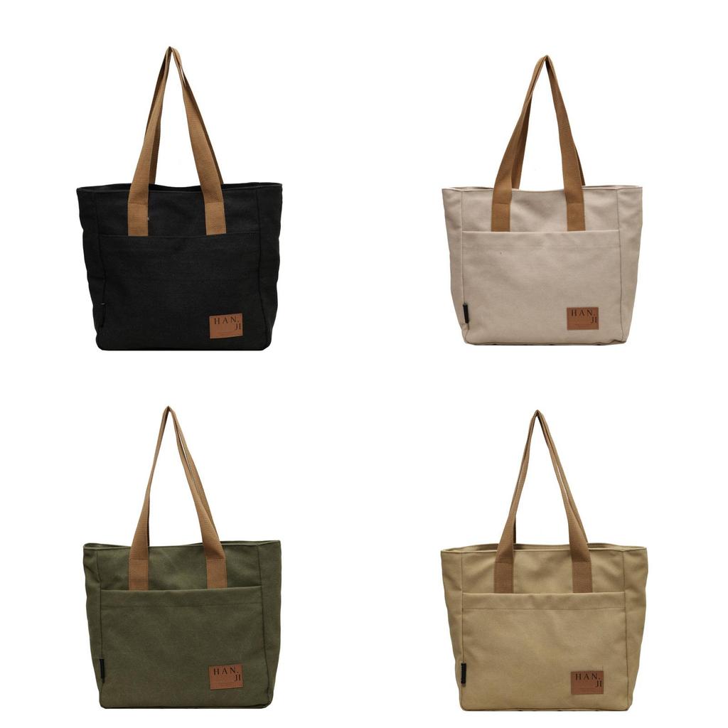 Large Capacity Canvas Tote Bag Women Fashion Commuter Shopping Handbag Mommy Bag Cross-border