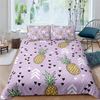 Pineapple Duvet Cover Set Yellow Fruit Pattern King Queen Size For Kids Boys Girls Polyester Comforter Cover With Pillowcase