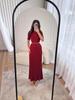 2025 Autumn Women's Elegant Knitted Short-Sleeve Long Dress