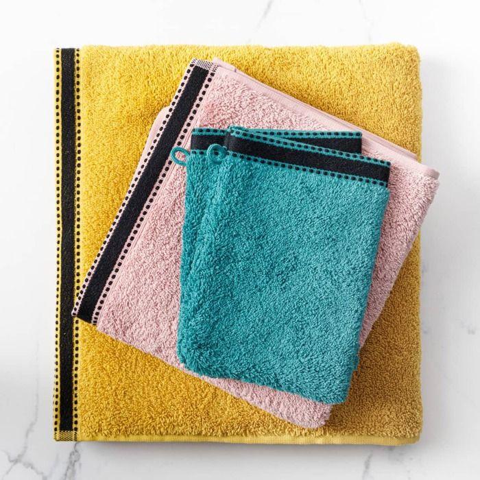 Drap De Douche "Joia" Coton Jaune Moutarde 70x130cm - Atmosphera Createur D'interieur