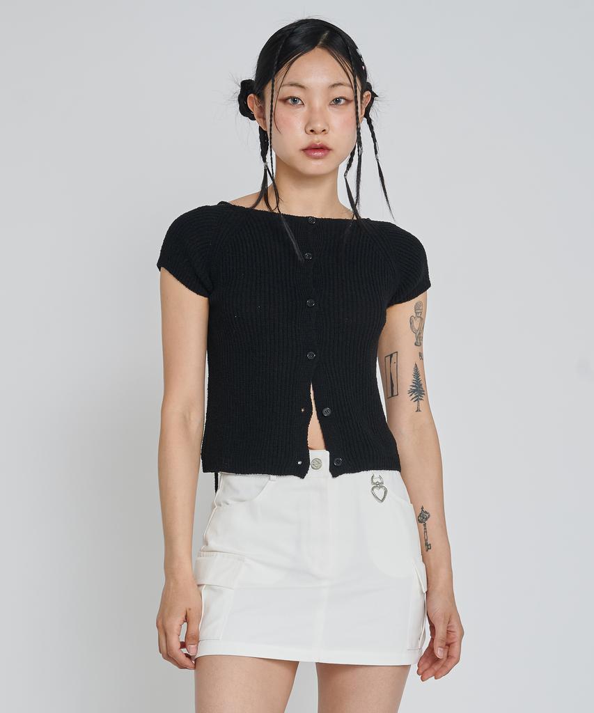 UNUSUALNORMAL Rupin 2Way Knit Top_Black