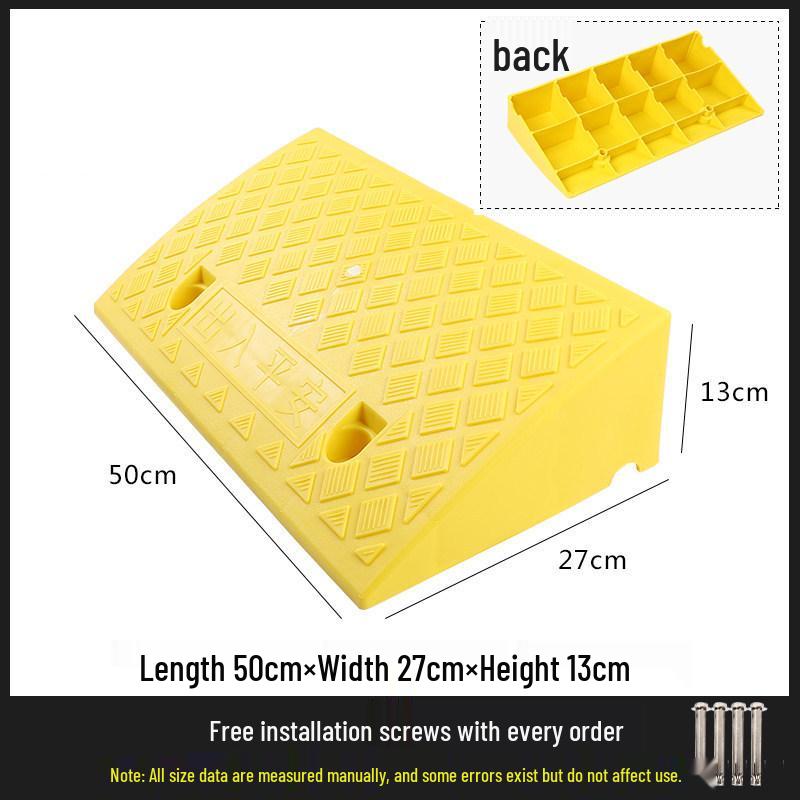 Car Curb Ramp: Plastic Step Pad for Sill, Edge, or Slope, Ideal for Uphill Climbing and Speed Bump Triangle Pad