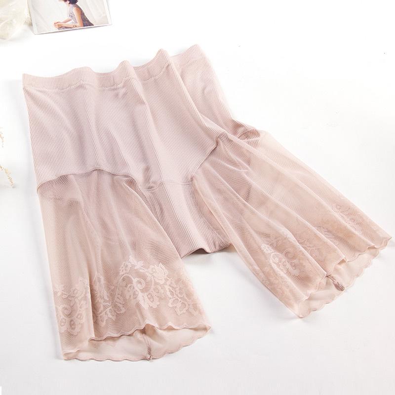 Plus Size Safety Cotton Lace High-Waist Shorts - Yina Ting