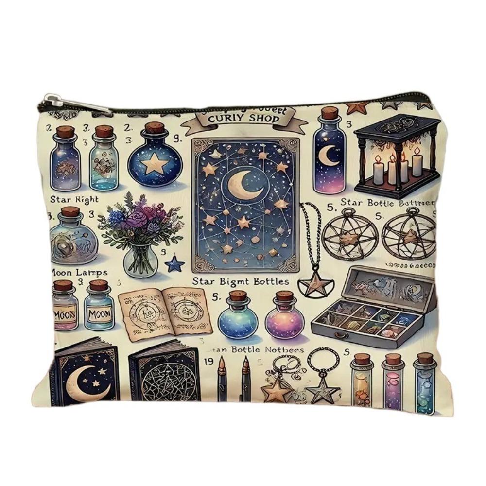 Polyester Cosmetic Bag Durable Compact & Portable Travel Pouch Double-Sided Print Secure Zipper Closure Makeup Bag Halloween