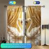 2pcs Romantic Wedding Swan Couple Valentine's Day Curtains   Shade and Privacy Protection   Suitable for Decorating Various Rooms