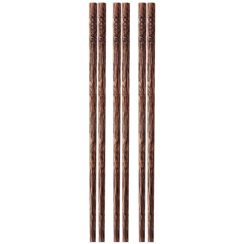 MAXCOOK Natural Chicken Wing Wood Chopsticks Set (3 Pairs)