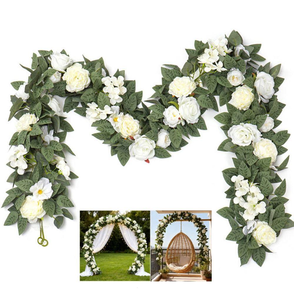 Multicolor Artificial Rose Flower Vine DIY Flower Arch Decor Wall Hanging Garland  Party Supplies